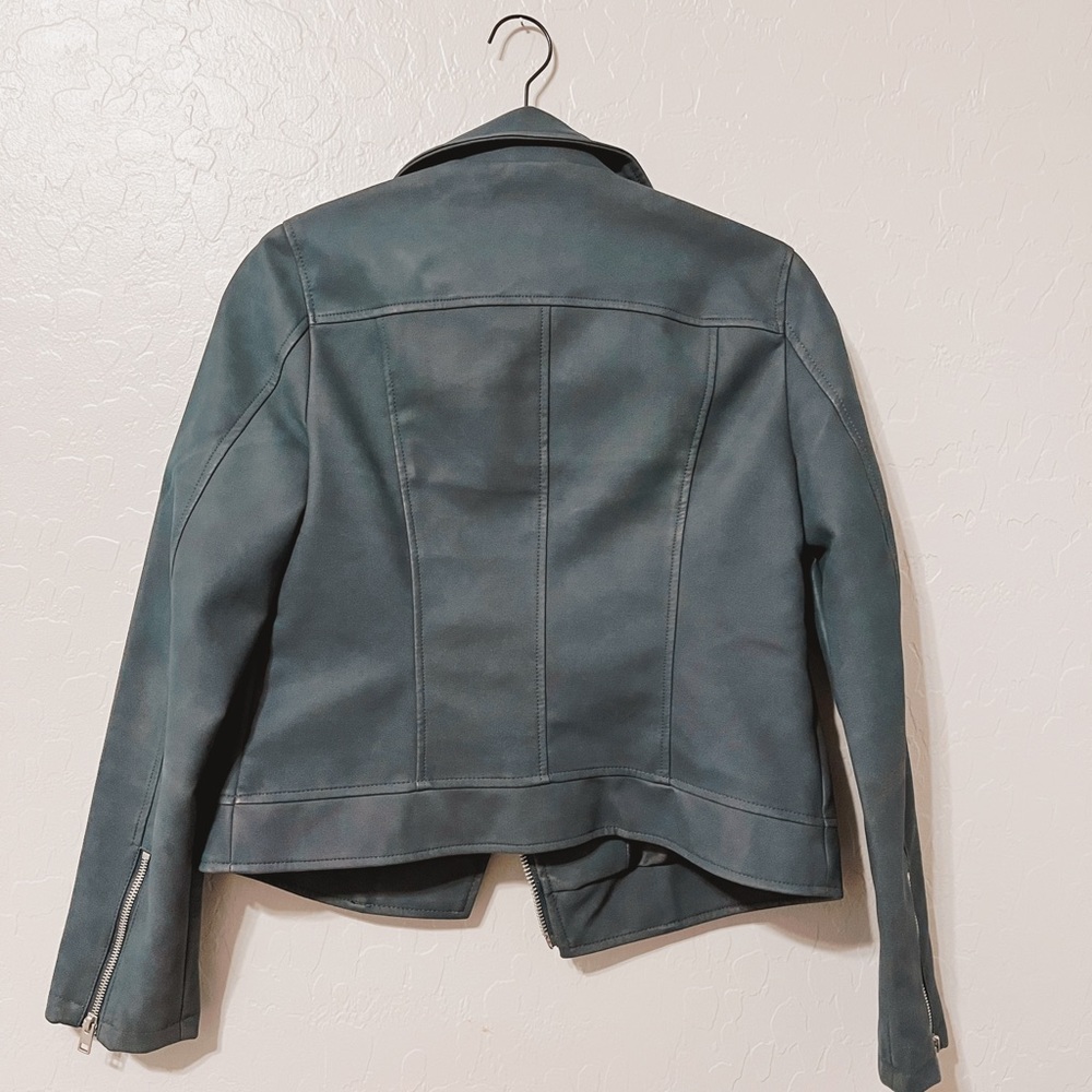 Navy blue faux leather jacket - Picture 3 of 3